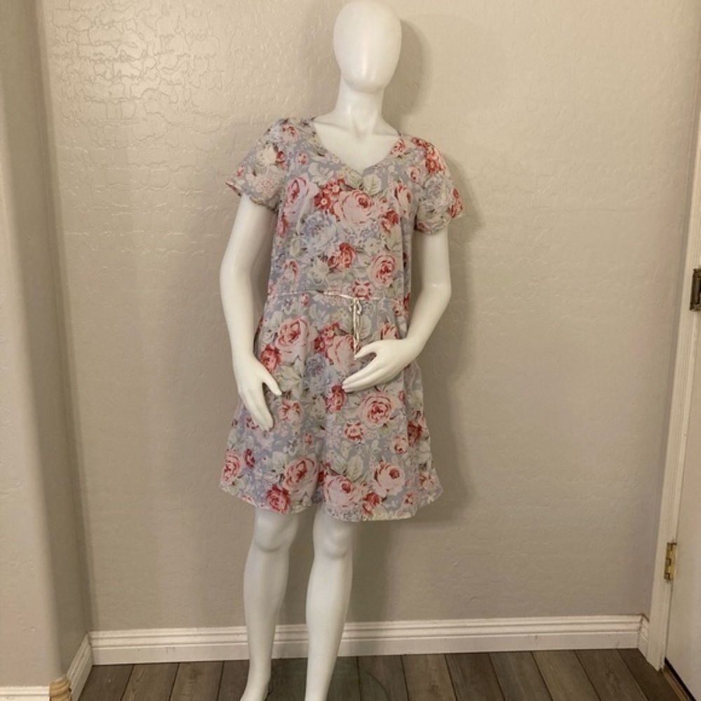 Cath Kidston Pink Rose Floral Shirt Dress Size 12/M